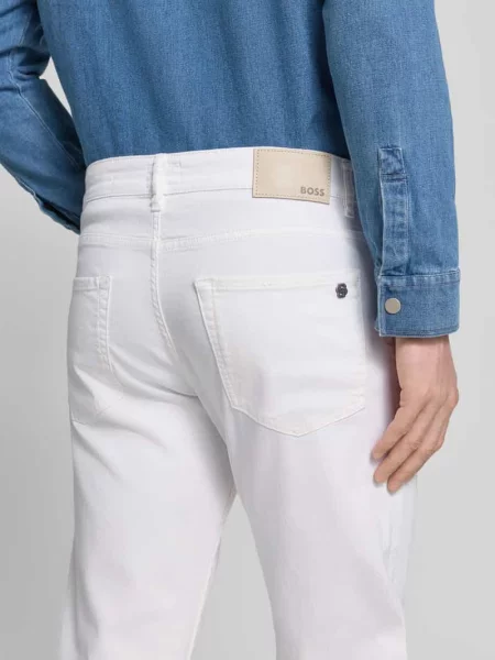 Jeansy o kroju regular fit z mieszanka bawełny model REMAINE' Boss Orange białe