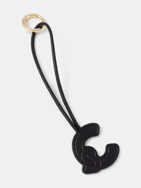 Usnjen obesek za ključe Coccinelle črna