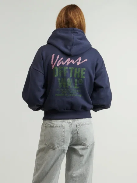 Hanorac cu glugă Vans retro albastru