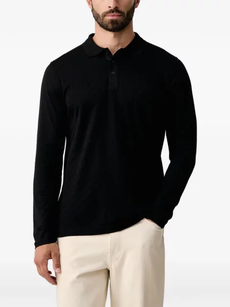 Lung tricou polo Karl Lagerfeld negru