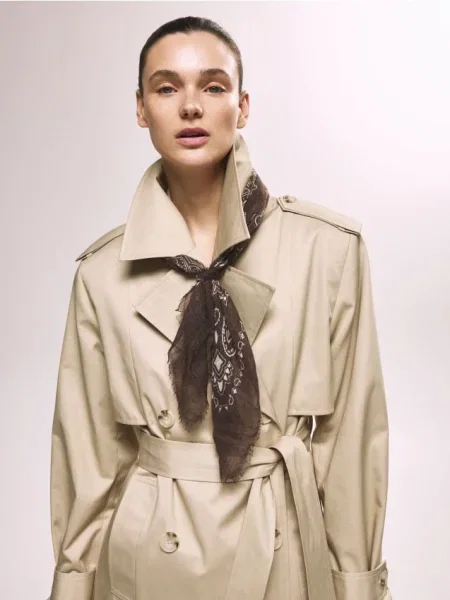 Reserved Шийна хустка з візерунком коричневий