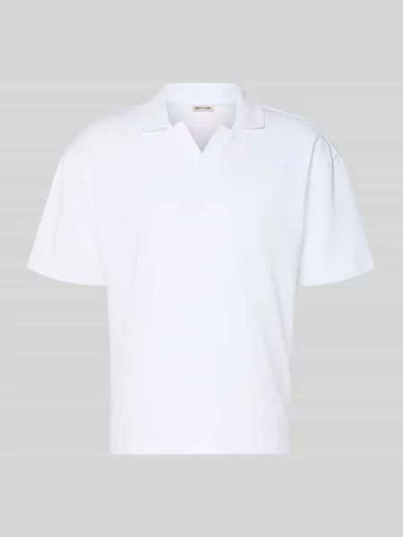 Koszulka polo o pudełkowym kroju z mieszanki bawełny model CASPIAN AIRLEX' Only & Sons biała