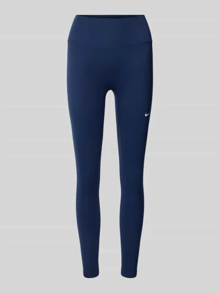 Legginsy z elastycznym pasem i logo Nike Training granatowe