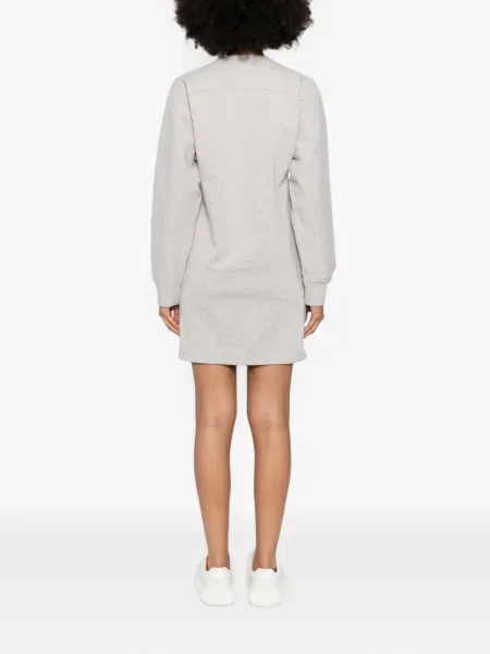 Lung rochie Jil Sander cu decolteu rotund gri