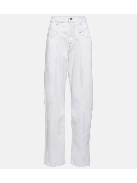 Blugi Isabel Marant cu talie înaltă alb