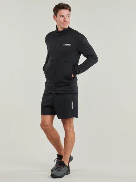 Geacă Adidas din fleece negru