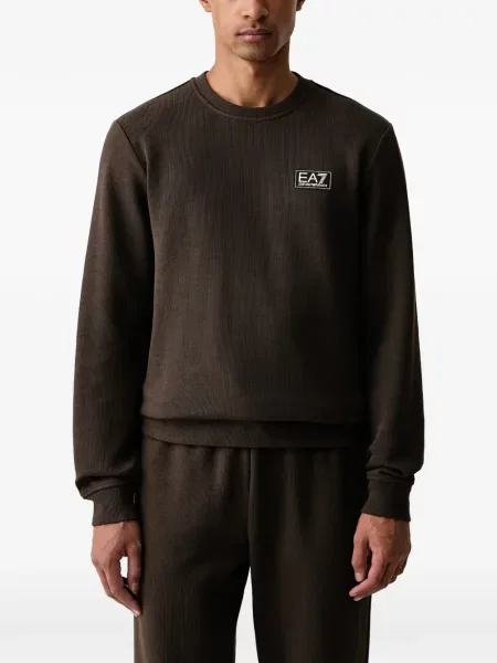 Pulover Ea7 Emporio Armani cu autograf maro