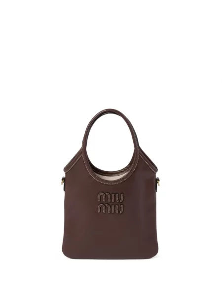 Geanta de piele Miu Miu din piele maro