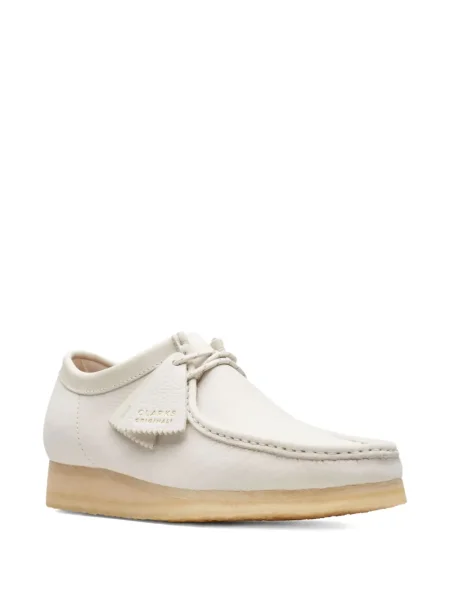 Botine Clarks Originals din piele alb