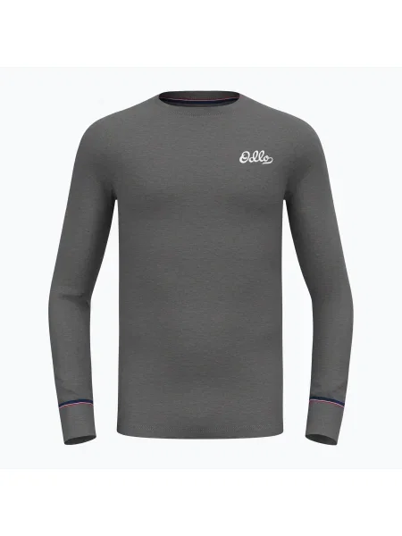 Tricou mânecă lungă Odlo melange cu decolteu în U gri
