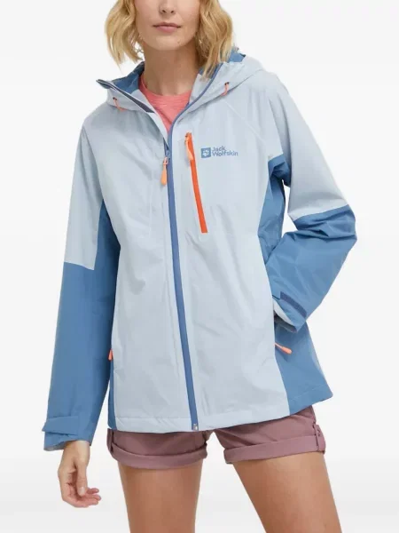 Geacă Jack Wolfskin cu glugă albastru