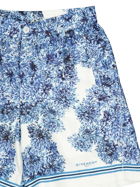 Selyem virágos bermuda Givenchy nyomtatás kék