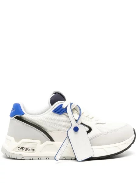 Sneakerși Off-white cu șireturi din dantelă alb