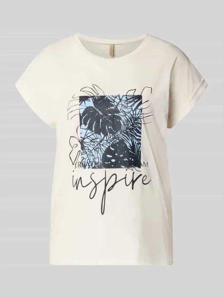T-shirt z przyszytą zakładką na rękawach model RINA' Soyaconcept