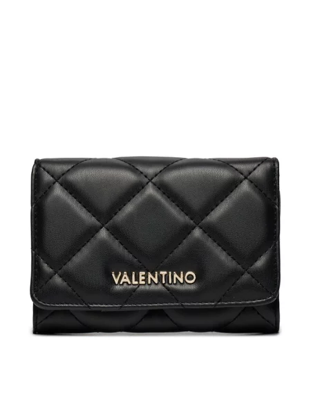 Lniany portfel Valentino czarny