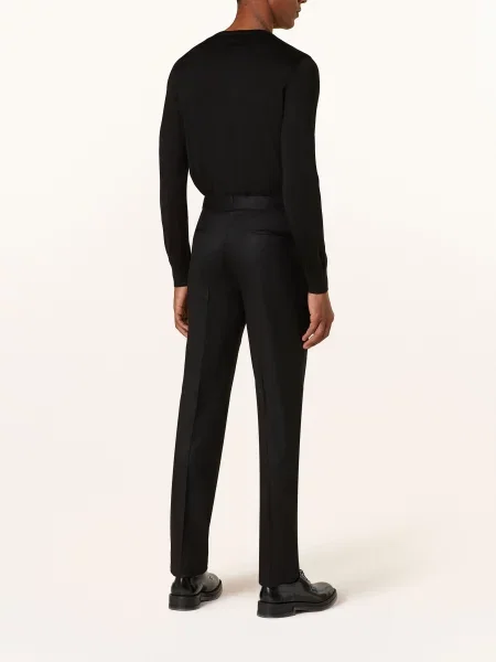 Zegna Flanelové Kalhoty Narrow Fit černá