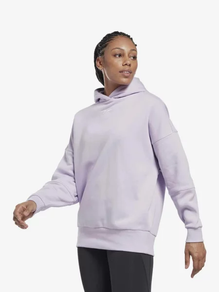 Hoodie Reebok s kapuco vijolična