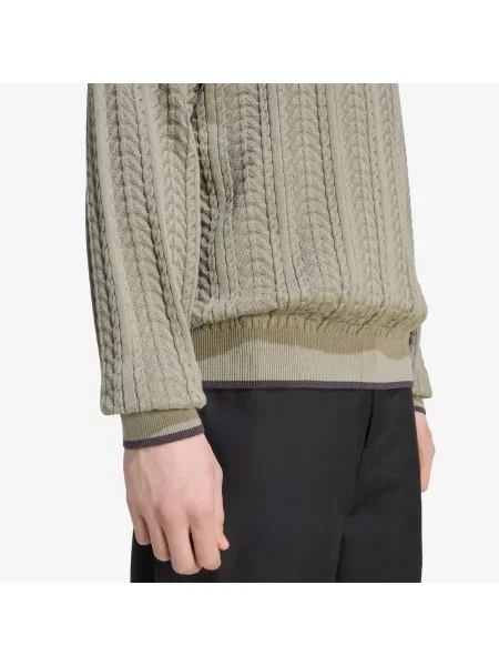 Pulover adidas Cable Knit Crewneck Sweatshirt Silver Pebble S