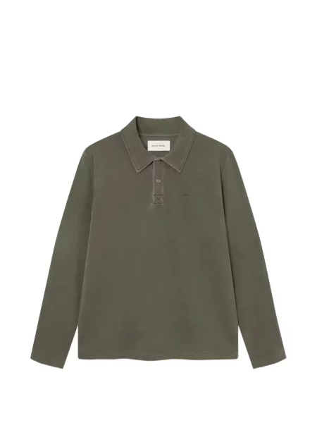 Lung tricou polo Wood Wood verde