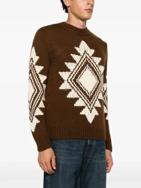 Vlněný svetr Moncler hnědý