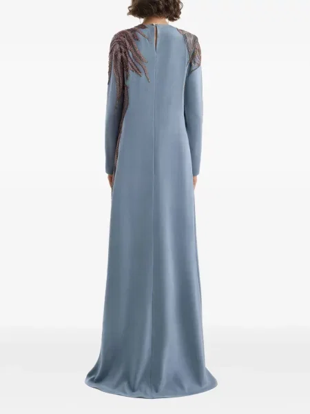Rochie maxi Gemy Maalouf asimetrică albastru