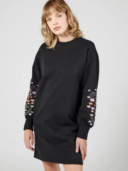 VERO MODA Obleka VMSELIN oranžna / pastelno roza / črna bela