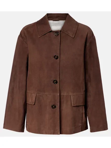 Geacă 's Max Mara din piele de căprioară maro