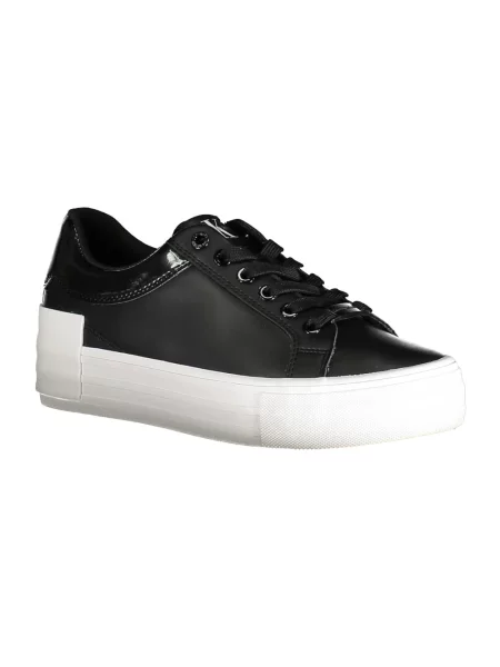Trampki Calvin Klein sznurowane skórzane czarne
