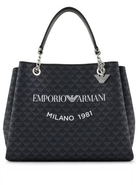 Geantă Emporio Armani cu imagine negru