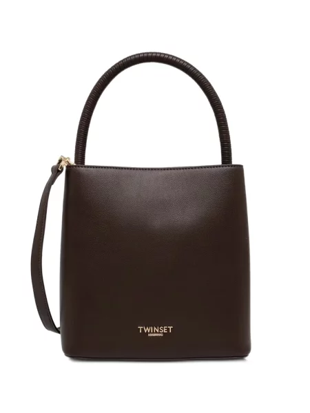 Geantă shopper Twinset cu autograf maro