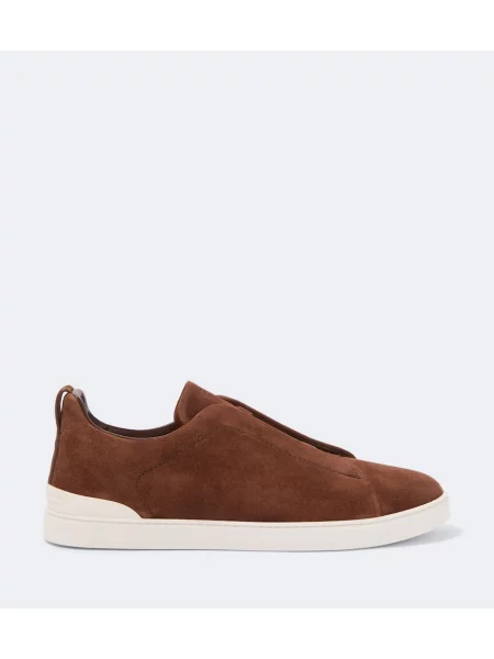 Slip on hlačke Zegna iz semiša rjava