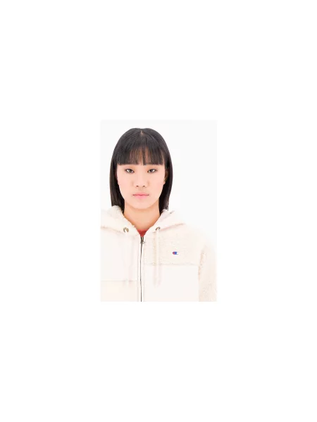 Champion Patchwork Velour Fleece ZIP-UP Hoodie Kobiety Bluzy i bluzy z kapturem Champion Size: M biały
