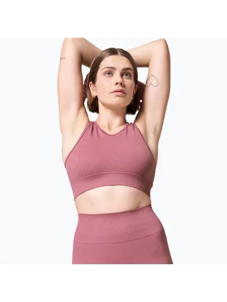 Casall Essential Block Seamless Sport top de antrenament pentru femei roz