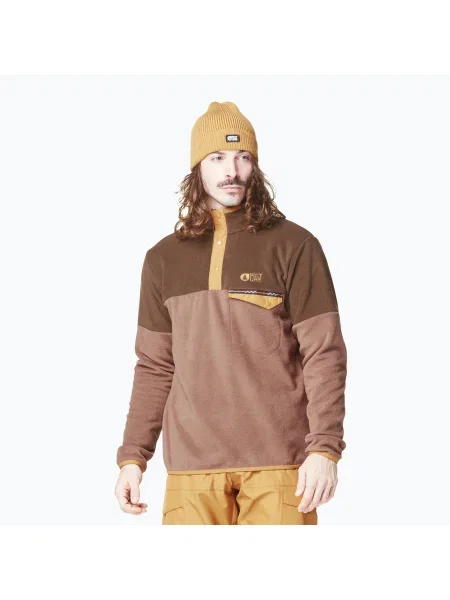 Olcsóbban. Férfi Picture Arcca Fleece kakaóbarna/cikória kávé melegítőfelső. Méret: XL barna