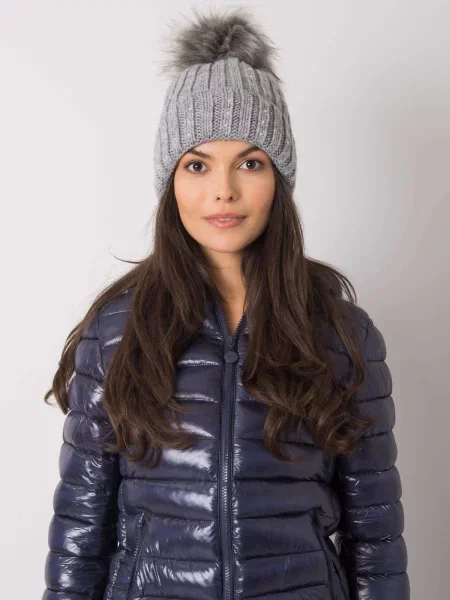 Șapcă Fashionhunters cu aplicații gri