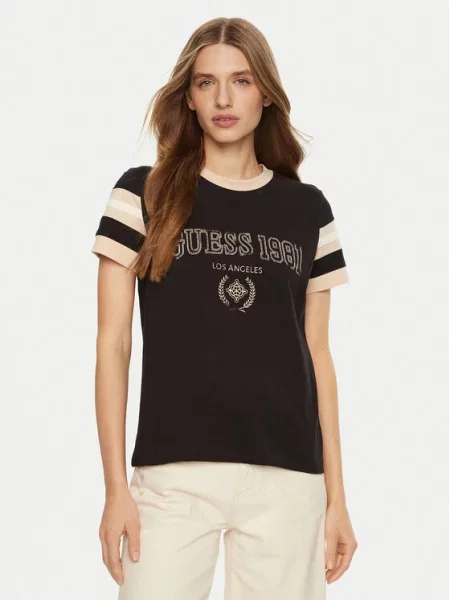 Guess Majica Regular Fit rjava