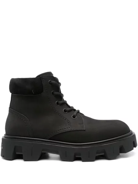 Botine Moncler cu șireturi din dantelă negru