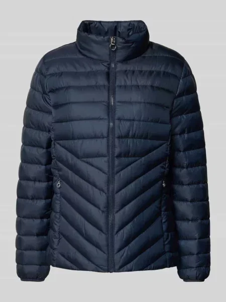 Kurtka pikowana o kroju slim fit ze stójką S.oliver Red Label granatowa