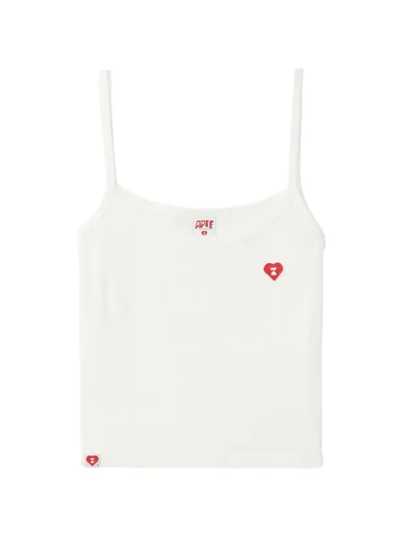 Podkoszulka Apee™ By *a Bathing Ape® w serca prążkowana biała