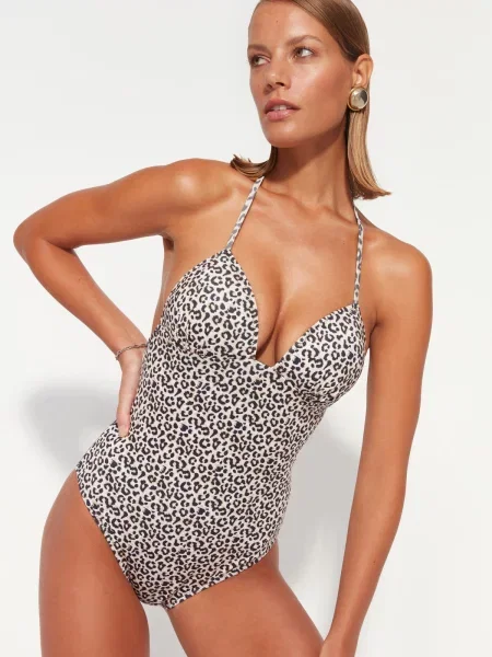 Costum de baie Trendyol maro