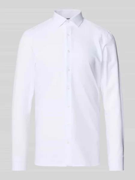 Koszula biznesowa o kroju slim fit z twillu z dodatkiem streczu Olymp No. Six biała