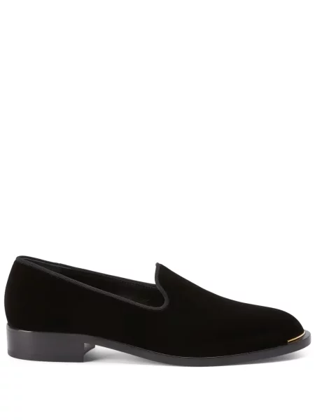 Pantofi loafer Giuseppe Zanotti de catifea negru