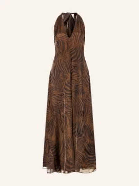 Max Mara Studio Hedvábné Šaty Salice hnědá černá
