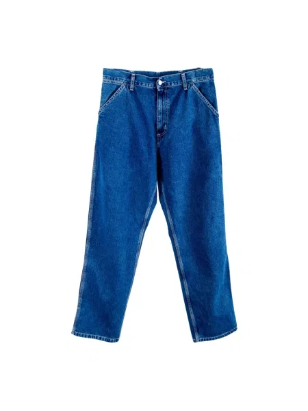Jeansy straight leg Carhartt Wip niebieskie