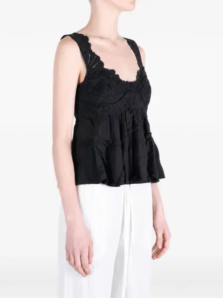 Топ Free People с дантела черно