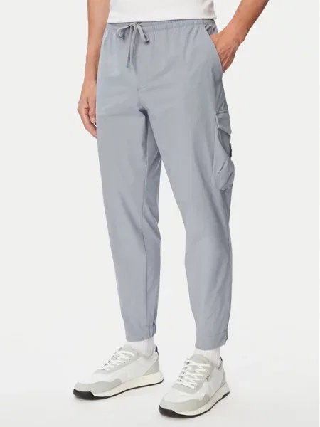 BOSS Cargo nadrág T_Urbanex-CargoLight Sötétszürke Tapered Fit