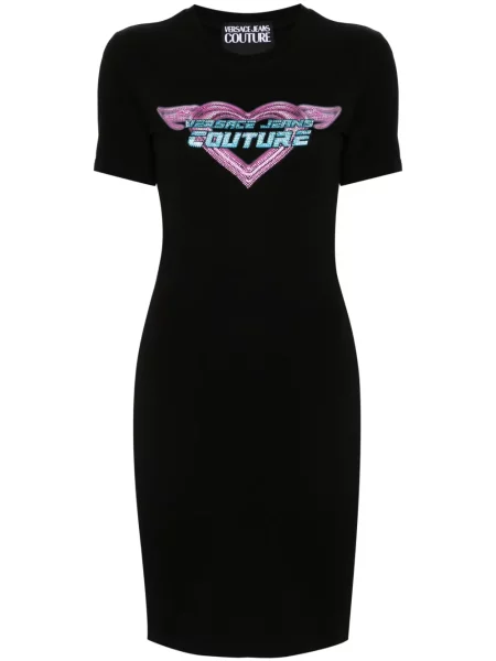 Mała mały sukienka jeansowa Versace Jeans Couture garniturowa czarna