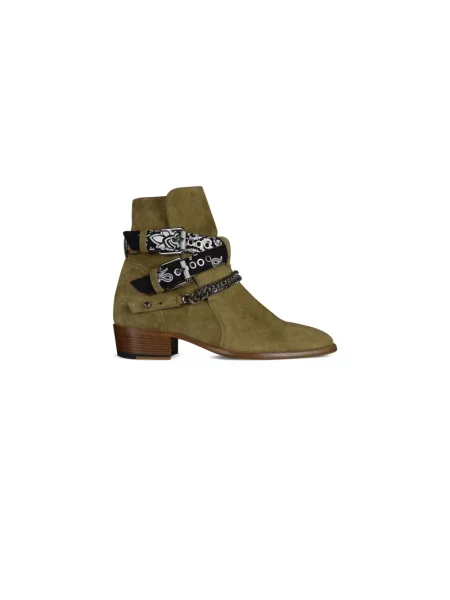 Buty do kostki Amiri zamszowe na sprzączkę brązowe