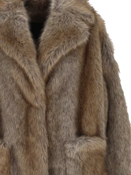 Palton de blană Bb Couture cu blană maro