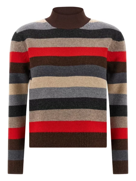 Pulover Tory Burch de lână cu dungi roșu